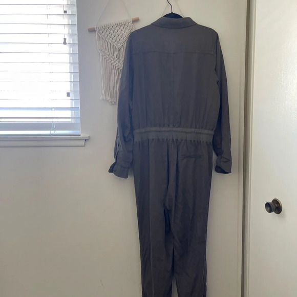 Faherty Arlie Day Jumpsuit Safari Linen Blend Green - Picture 6 of 11